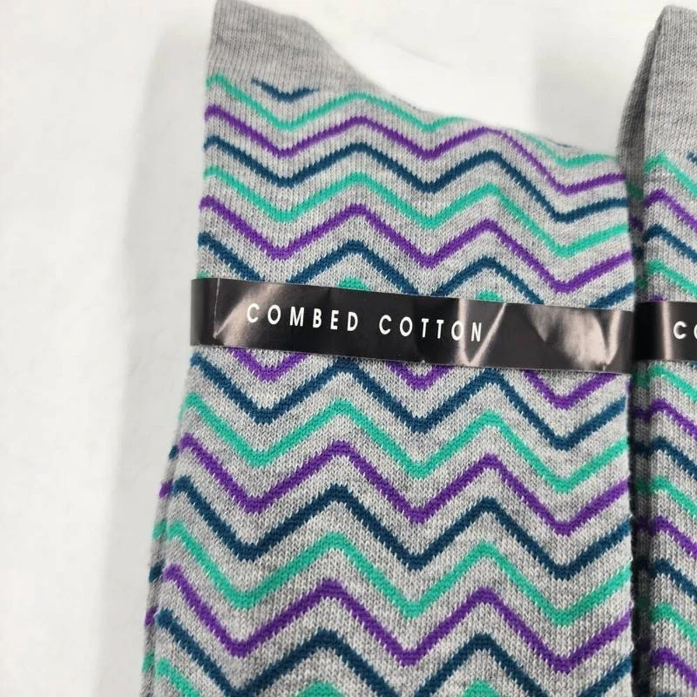 The Men's Store at Bloomingdale's Mini Zigzag Socks Grey Multi - 2 Pairs OS